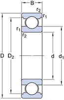 OD 32mm ID 12mm Bearing HCH-6201 2RS Ball Bearing With Double Rubber Sealed Bearings set of 10