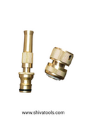 Emtex water spray Gun Nozzles Brass Jet spray Gun Brass Nozzle Suitable For 3/8" Gardening Hose For Cleaning And Gardening ( Without Hose) ( Strong Solid Brass )