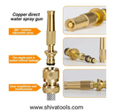 Emtex water spray Gun Nozzles Brass Jet spray Gun Brass Nozzle Suitable For 3/8" Gardening Hose For Cleaning And Gardening ( Without Hose) ( Strong Solid Brass )