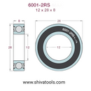 HCH 6001 2RS  Ball Bearing  Set of 10 Pieces (Outer Diameter ; mm Inner Diameter ;mm Width: mm)