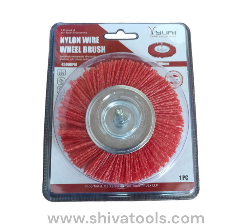 Nylon wire Brush Wood Working- Polishing Wheel yuri  (Orange, 100 mm, 4 inch) clening brush