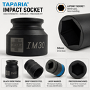 Taparia Hex Bit Impact Socket  1/2 Inch Square Drive (IM22–IM32)