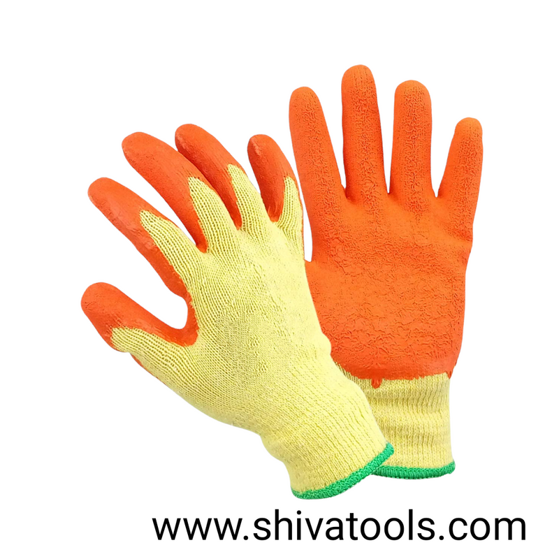 Glass Safety Gloves With Nitrile Coating on one side -multy Colour (1 pair)