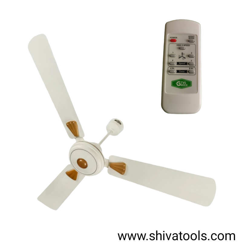 TVS Green BLDC Ceiling Fan Deluxe Ivory Color 1200 mm BLDC Motor with Remote 3 Blade Ceiling Fan  Pack of 1
