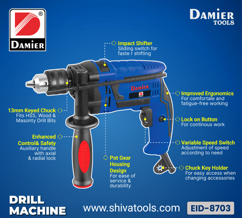 Damier EID-8703 ( 800 W ) 13mm Electrical Impact Drill Machine