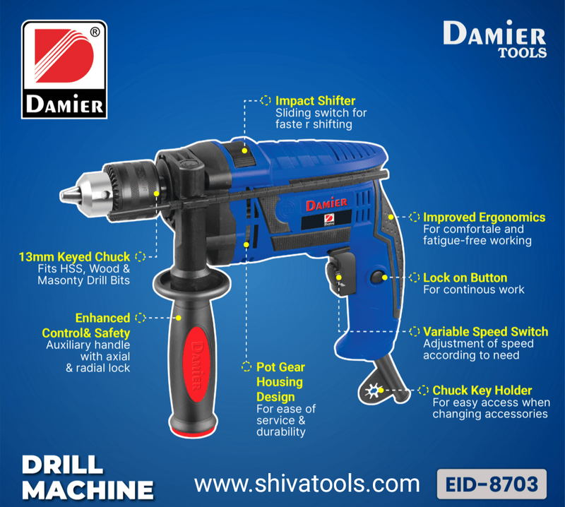 Damier EID 8703 800 W 13mm Electrical Impact Drill Machine