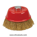 3" Non Twisted Brass Cup Brush for Cleaning Rust / Pipe / Stain In Steel Pipe / Rod