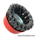 3" Twisted Cup Brush for Cleaning Rust / Paint / Stain In Steel Pipe / Rod