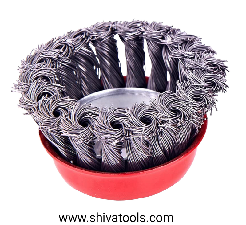 3" Twisted Cup Brush for Cleaning Rust / Paint / Stain In Steel Pipe / Rod