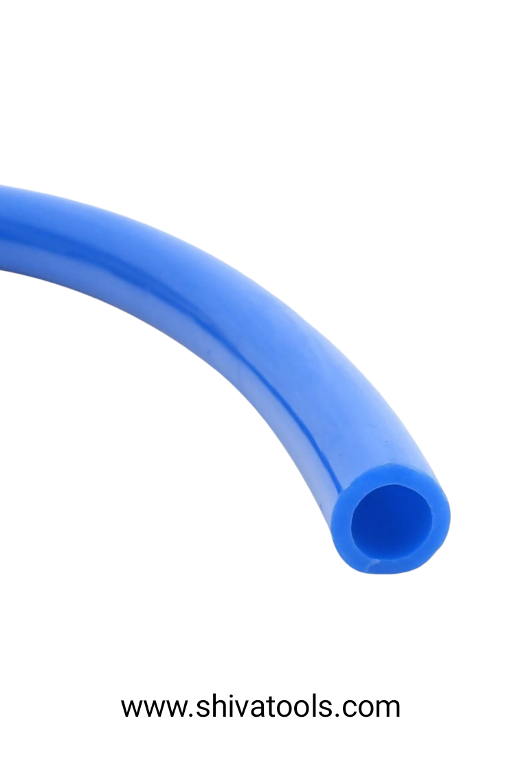 AKARI Heavy Duty Industrial Use Polyurethane Pneumatic  Air Compressor Tubing PU Hose Spiral Tube Pipe 8mm x 5.5 mm, Blue,(10 meters, Flexible Coil)