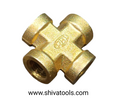 Brass four Way 1/4 Female T Joint FWF14 Brass Pipe Fitting