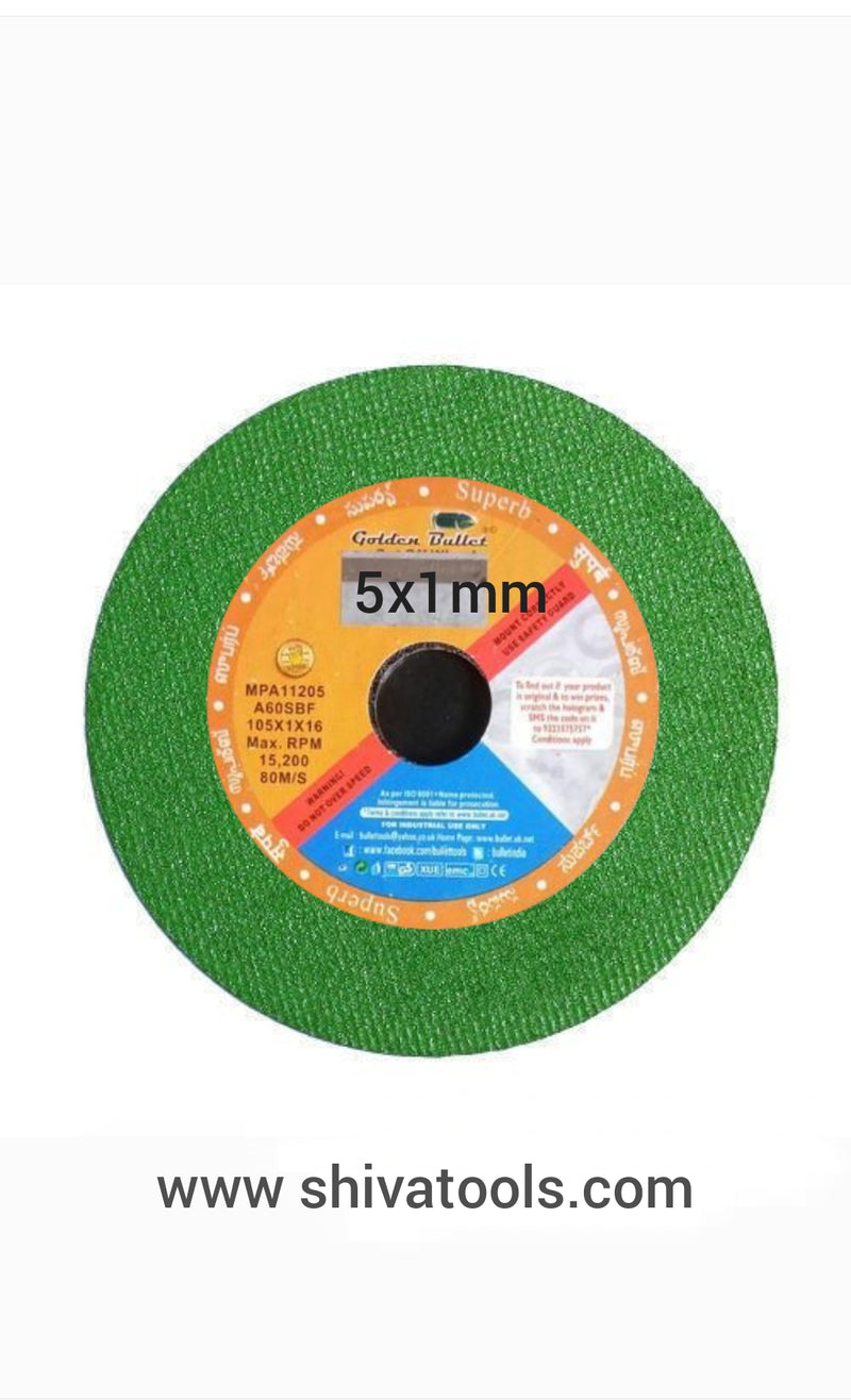 Bullet 5 inch 1mm Green Cutting Wheel (pack of 25)