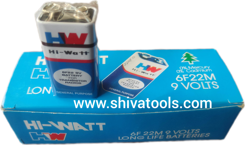 Hi-Watt 9v Battery 6F 22M  /MultiMeter/Clamp Meter battery/multi purpose battery (Set of 10)